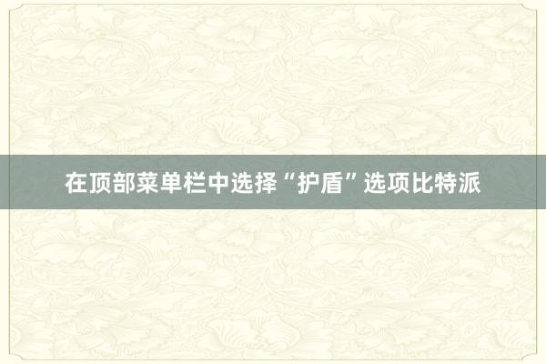 在顶部菜单栏中选择“护盾”选项比特派