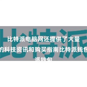 比特派电脑网还提供了大量的科技资讯和购买指南比特派钱包