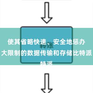 使其省略快速、安全地惩办大限制的数据传输和存储比特派